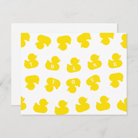 Rubber Ducks In A Row Flat Dank U Kaart (Voorkant / Achterkant)