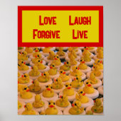 Rubber Ducks Inspirerend Liefde Lach Live Poster (Voorkant)