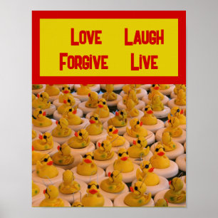 Rubber Ducks Inspirerend Liefde Lach Live Poster