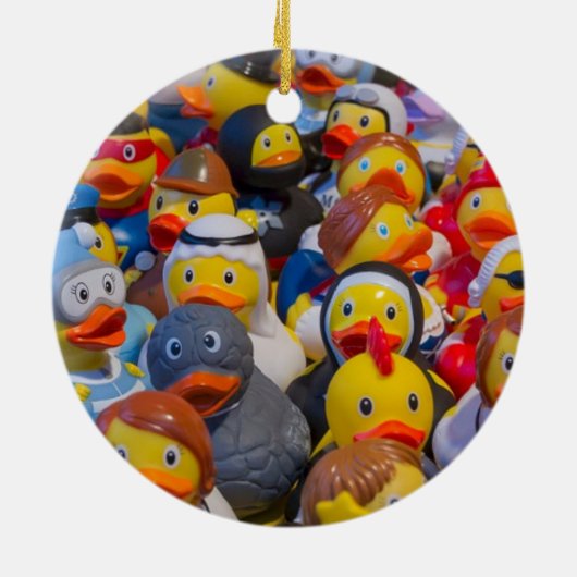 Rubber Ducks Keramisch Ornament (Achterkant)