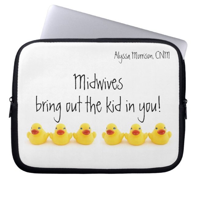 Rubber Ducks Naam Midwives Laptop Sleeve (Voorkant)