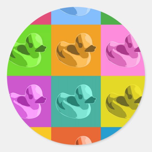 Rubber Ducks Ronde Sticker (Voorkant)