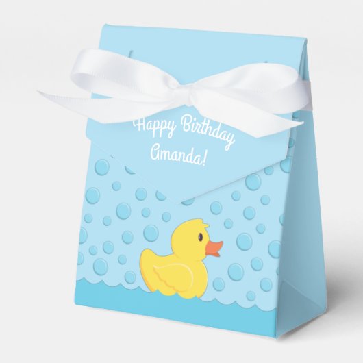 Rubber Ducky 1st Birthday Party Kinder Baby Bedankdoosjes (Voorkant Zijde)