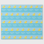 Rubber Ducky 1st Birthday Party Kinder Baby Cadeaupapier (Vlak)