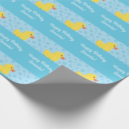 Rubber Ducky 1st Birthday Party Kinder Baby Cadeaupapier (Hoek)