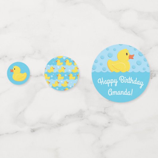 Rubber Ducky 1st Birthday Party Kinder Baby Confetti (Voorkanten)