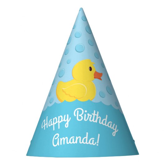 Rubber Ducky 1st Birthday Party Kinder Baby Feesthoedjes (Voorkant)
