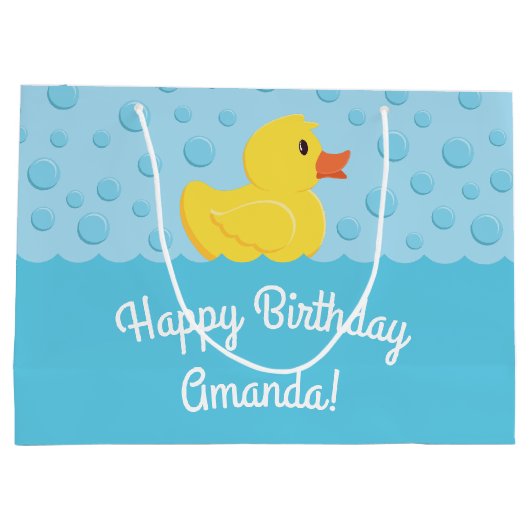 Rubber Ducky 1st Birthday Party Kinder Baby Groot Cadeauzakje (Achterkant)