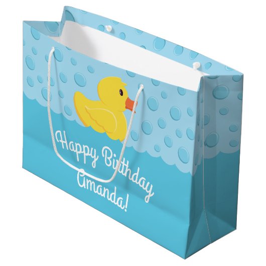 Rubber Ducky 1st Birthday Party Kinder Baby Groot Cadeauzakje (Voorkant Gekanteld)