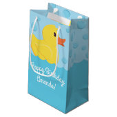 Rubber Ducky 1st Birthday Party Kinder Baby Klein Cadeauzakje (Achterkant Gekanteld)