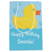 Rubber Ducky 1st Birthday Party Kinder Baby Medium Cadeauzakje (Voorkant)