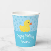 Rubber Ducky 1st Birthday Party Kinder Baby Papieren Bekers (Achterkant)