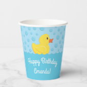 Rubber Ducky 1st Birthday Party Kinder Baby Papieren Bekers (Voorkant)
