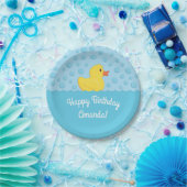 Rubber Ducky 1st Birthday Party Kinder Baby Papieren Bordje (Feest)