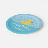 Rubber Ducky 1st Birthday Party Kinder Baby Papieren Bordje (Gekanteld)