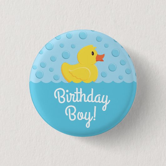 Rubber Ducky 1st Birthday Party Kinder Baby Ronde Button 3,2 Cm (Voorkant)
