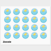 Rubber Ducky 1st Birthday Party Kinder Baby Ronde Sticker (Vel)