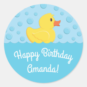 Rubber Ducky 1st Birthday Party Kinder Baby Ronde Sticker