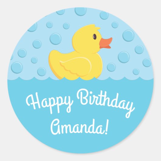 Rubber Ducky 1st Birthday Party Kinder Baby Ronde Sticker (Voorkant)