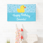 Rubber Ducky 1st Birthday Party Kinder Baby Spandoek (Insitu)