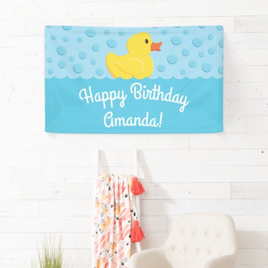 Rubber Ducky 1st Birthday Party Kinder Baby Spandoek (Insitu)