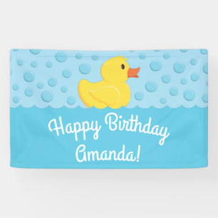 Rubber Ducky 1st Birthday Party Kinder Baby Spandoek