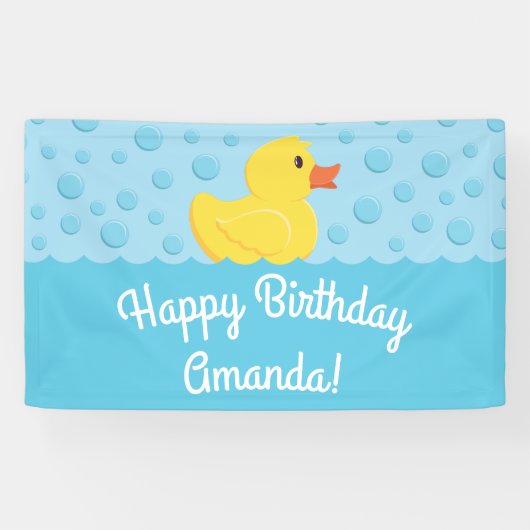 Rubber Ducky 1st Birthday Party Kinder Baby Spandoek (Horizontaal)