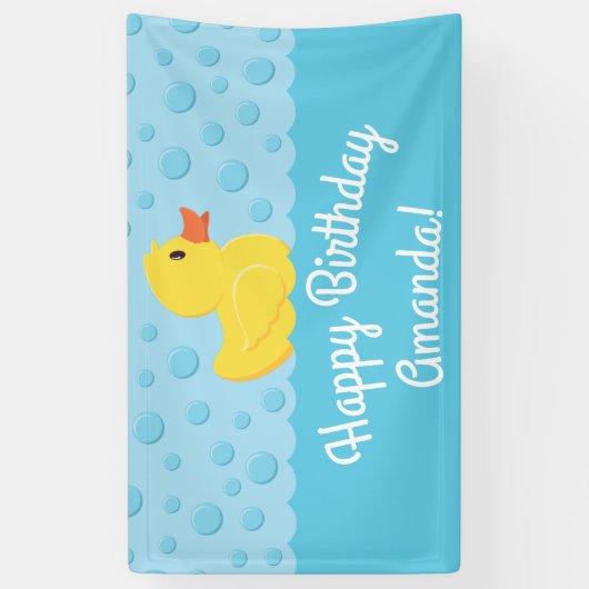 Rubber Ducky 1st Birthday Party Kinder Baby Spandoek (Verticaal)