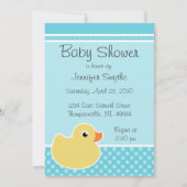 Rubber Ducky Aqua Baby Shower Invitations Kaart (Voorkant)
