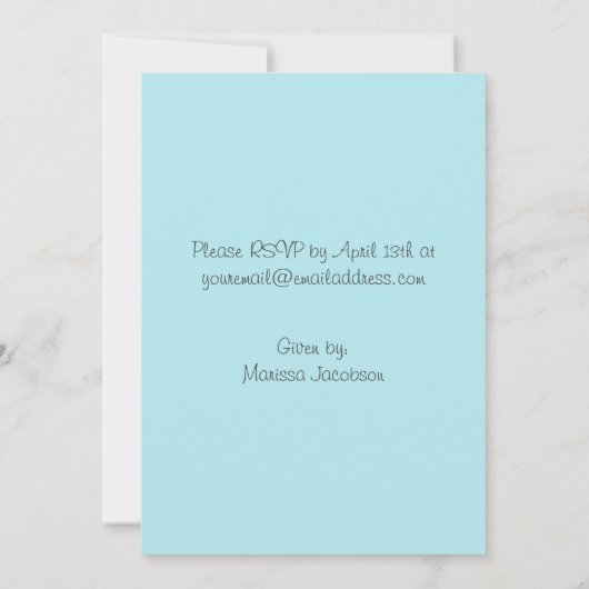 Rubber Ducky Aqua Baby Shower Invitations Kaart (Achterkant)