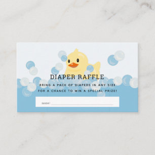 Rubber Ducky Baby Blue Diaper Raffle Ticket Informatiekaartje