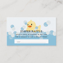 Rubber Ducky Baby Boy Blue Luier Raffle Ticket