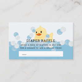 Rubber Ducky Baby Boy Blue Luier Raffle Ticket Informatiekaartje