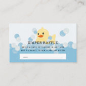 Rubber Ducky Baby Boy Blue Luier Raffle Ticket Informatiekaartje (Voorkant)