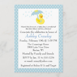Rubber Ducky Baby Boy Shower - pas aan Kaart