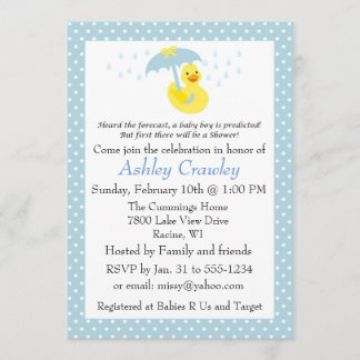 Rubber Ducky Baby Boy Shower - pas aan Kaart