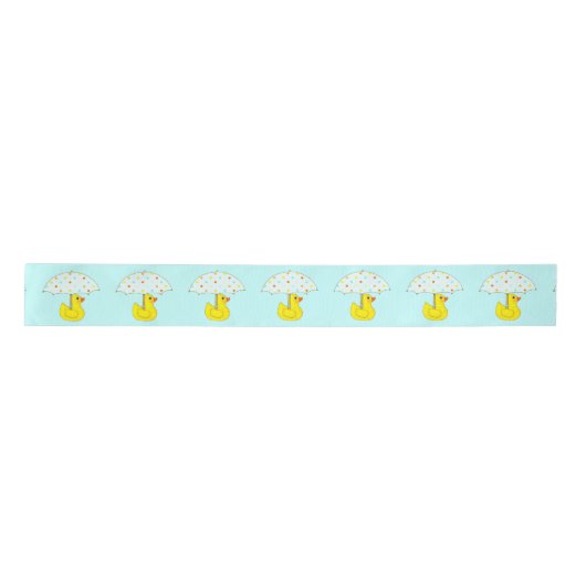 Rubber Ducky Baby Ducking Umbrella Satin Ribbon Satijnen Lint (Voorkant)