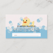 Rubber Ducky Baby Girl Roze Luier Raffle Ticket