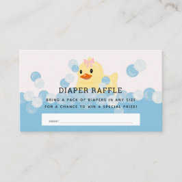 Rubber Ducky Baby Girl Roze Luier Raffle Ticket Informatiekaartje
