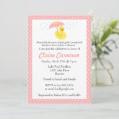 Rubber Ducky Baby Girl Shower - Aanpassen Kaart (Staand voorkant)