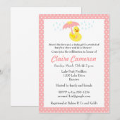 Rubber Ducky Baby Girl Shower - Aanpassen Kaart (Voorkant / Achterkant)