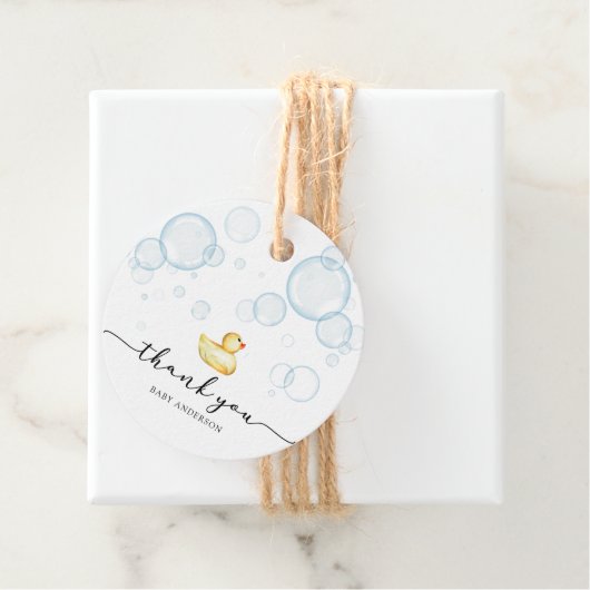 Rubber Ducky Baby shower Bedankjes Labels (In situ)