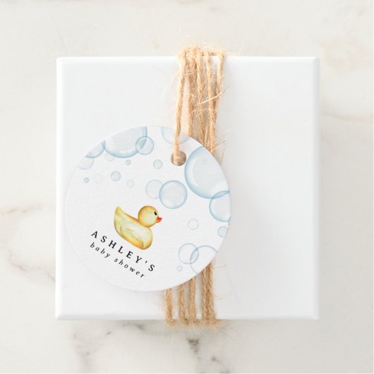 Rubber Ducky Baby shower Bedankjes Labels (In situ)