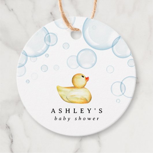 Rubber Ducky Baby shower Bedankjes Labels (Voorkant)