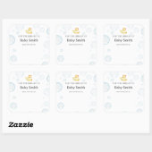 Rubber Ducky Baby Shower Bibliotheek Square Vierkante Sticker (Vel)