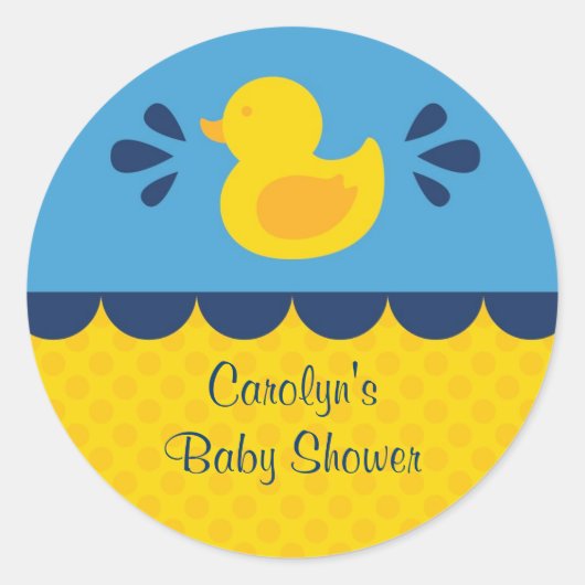 Rubber Ducky Baby shower Favor Sticker (Voorkant)