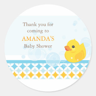 Rubber Ducky Baby shower Favor Sticker