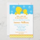 Rubber Ducky Baby shower Geel en Blauw Kaart (Voorkant)