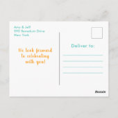 Rubber Ducky Baby shower Geel en Groen Briefkaart (Achterkant)