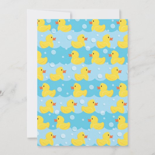 Rubber Ducky Baby shower Geel Geslacht Neutraal Kaart (Achterkant)